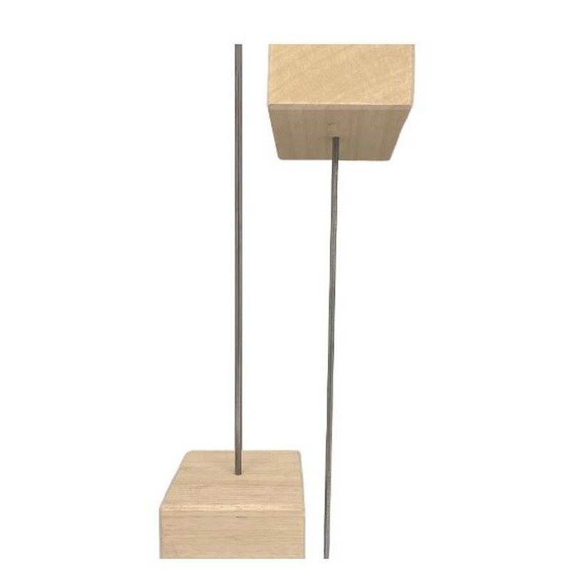 Houten sokkel/metalen staaf/30cm