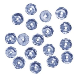 Glasparels aquamar.  6mm 50st