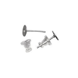 Oorsteker met plaatje zilverkl.6mm
