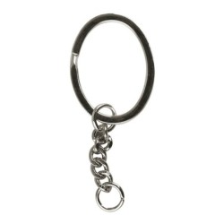 Sleutelring met ketting ovaal /4x3cm