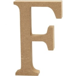 Houten letter 'F'  13cm hoog/2cm di