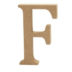Houten letter 'F' 8cm hoog/1,5cm dik