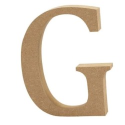 Houten letter 'G' 8cm hoog/1,5cm dik