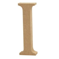 Houten letter 'I' 8cm hoog/1,5cm dik