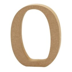 Houten letter 'O' 8cm hoog/1,5cm dik