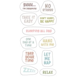 Puffies stickers No stress teksten