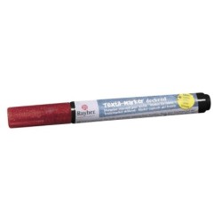 Textielmarker glitter dekkend rood