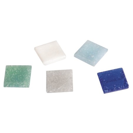 Mozaiekstenen 2cm blauw mix    1 kgr